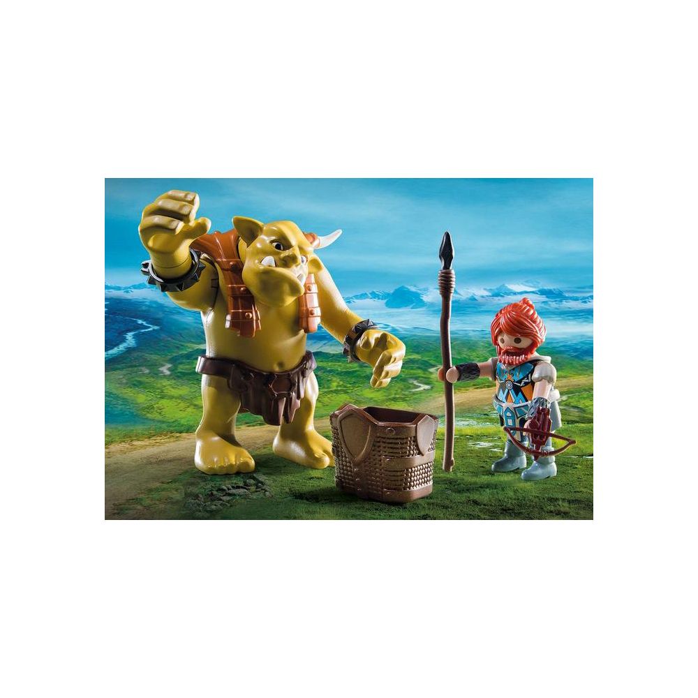 Set figurine Playmobil - Trol cu luptator pitic (9343)