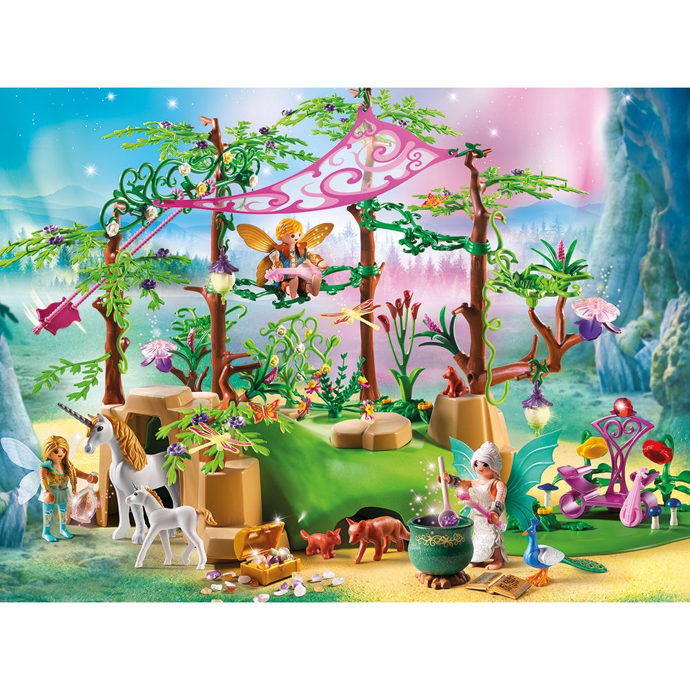 Set figurine Playmobil Fairies - Padurea magica cu zane (9132)