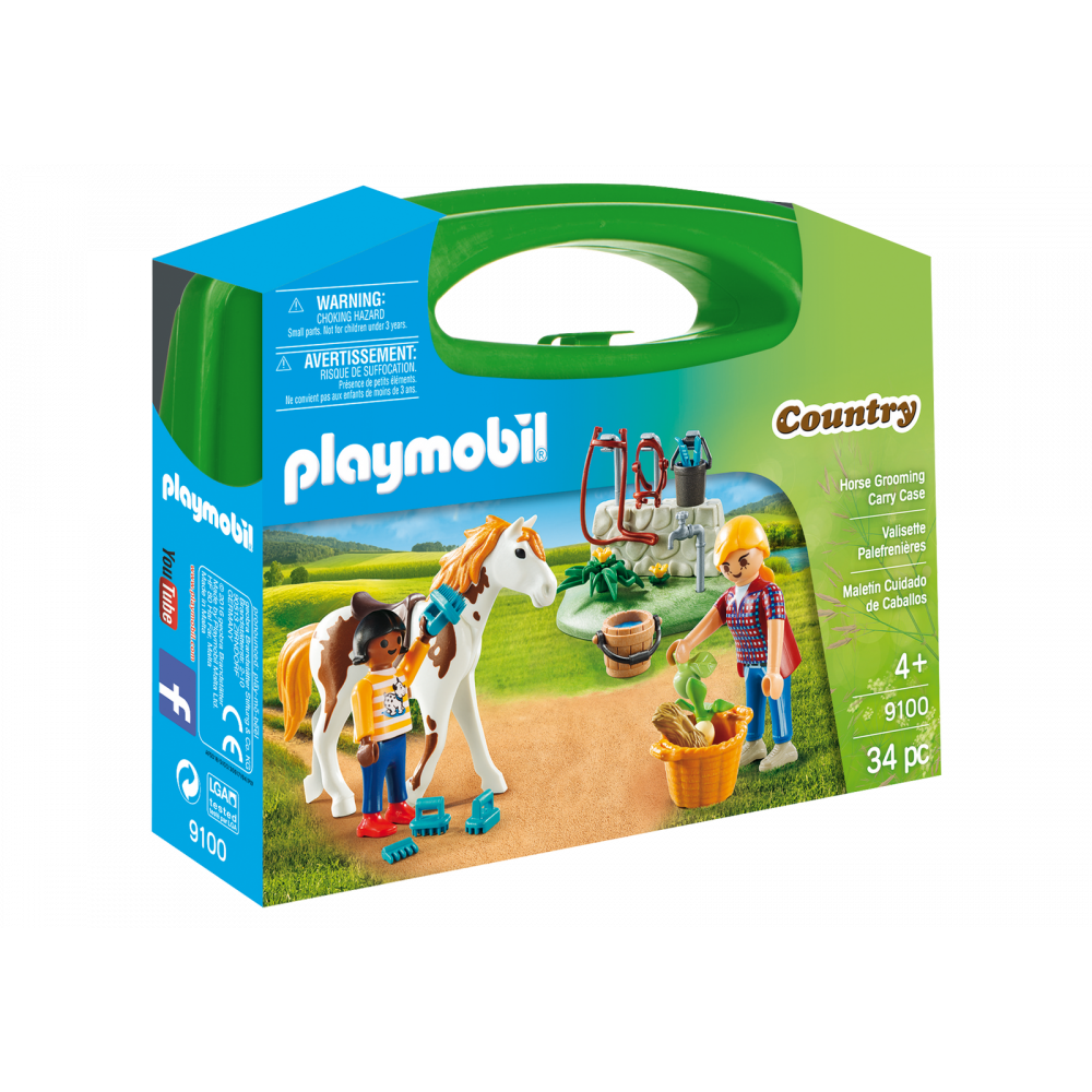 Set portabil figurine Playmobil Country - Copii cu cal (9100)