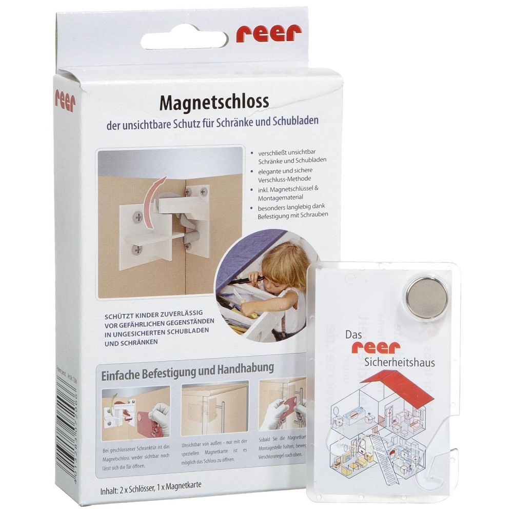 Siguranta magnetica pentru dulapuri si sertare, Reer