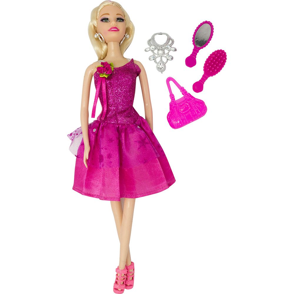 SOFIA  FASHION PLUS: Sofia rochie ciclam cu accesorii
