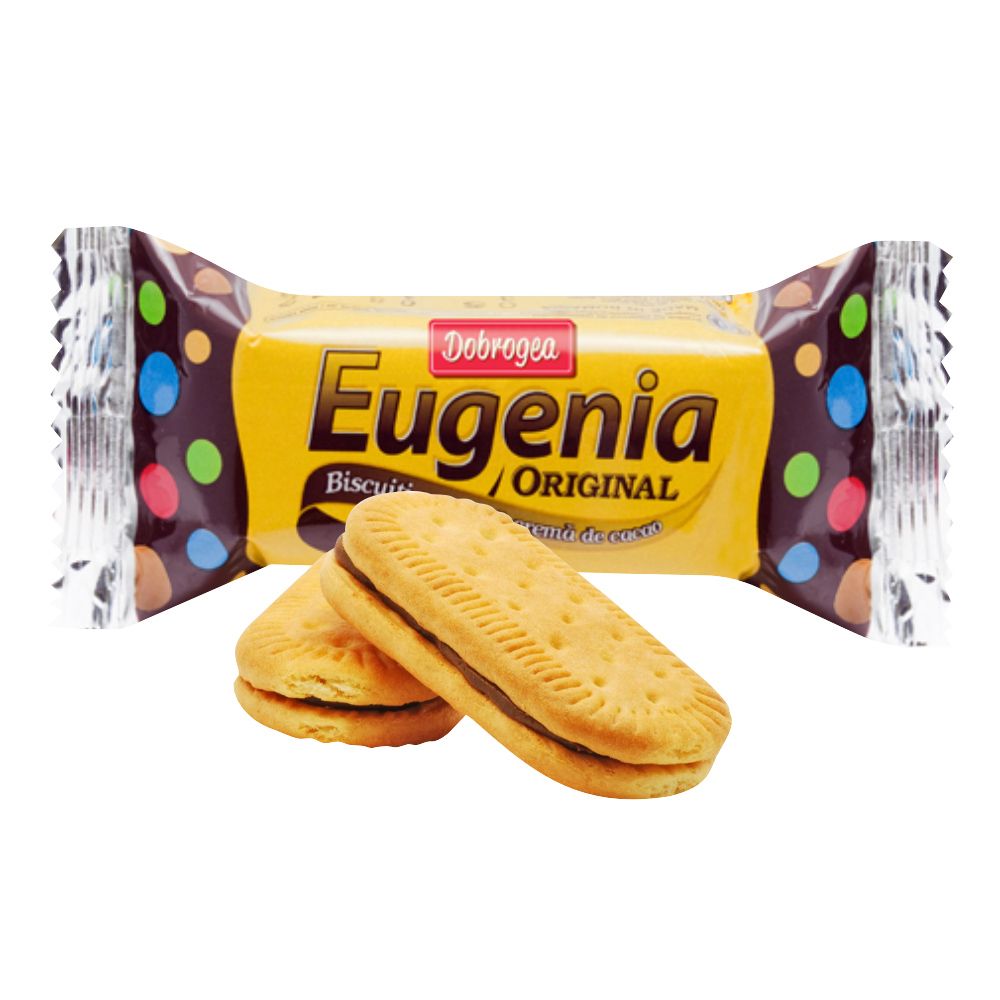 Biscuiti cu crema de ciocolata Dobrogea Eugenia, 22 buc x 38 g