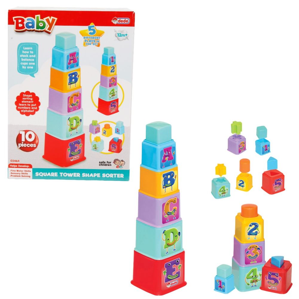 Jucarie de sortare, Dede, Square Tower, 10 piese