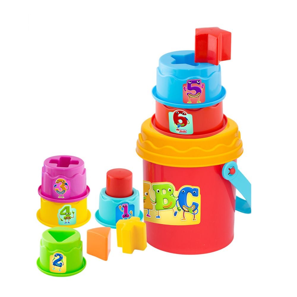 Jucarie de sortare si stivuire, Dede, Happy Towers, 14 piese