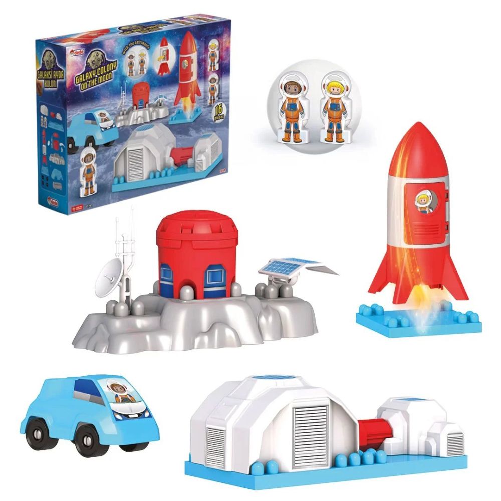 Set de constructie, Dede, Galaxy Colony on the moon, 16 piese 