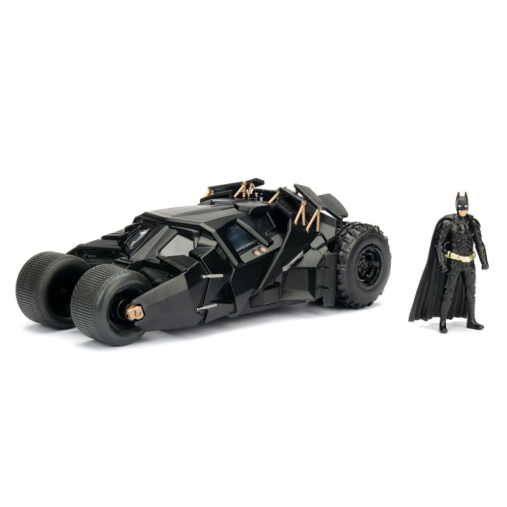 Set masina si figurina din metal, Jada, Batman si Batmobile The Dark Knight, 1:24