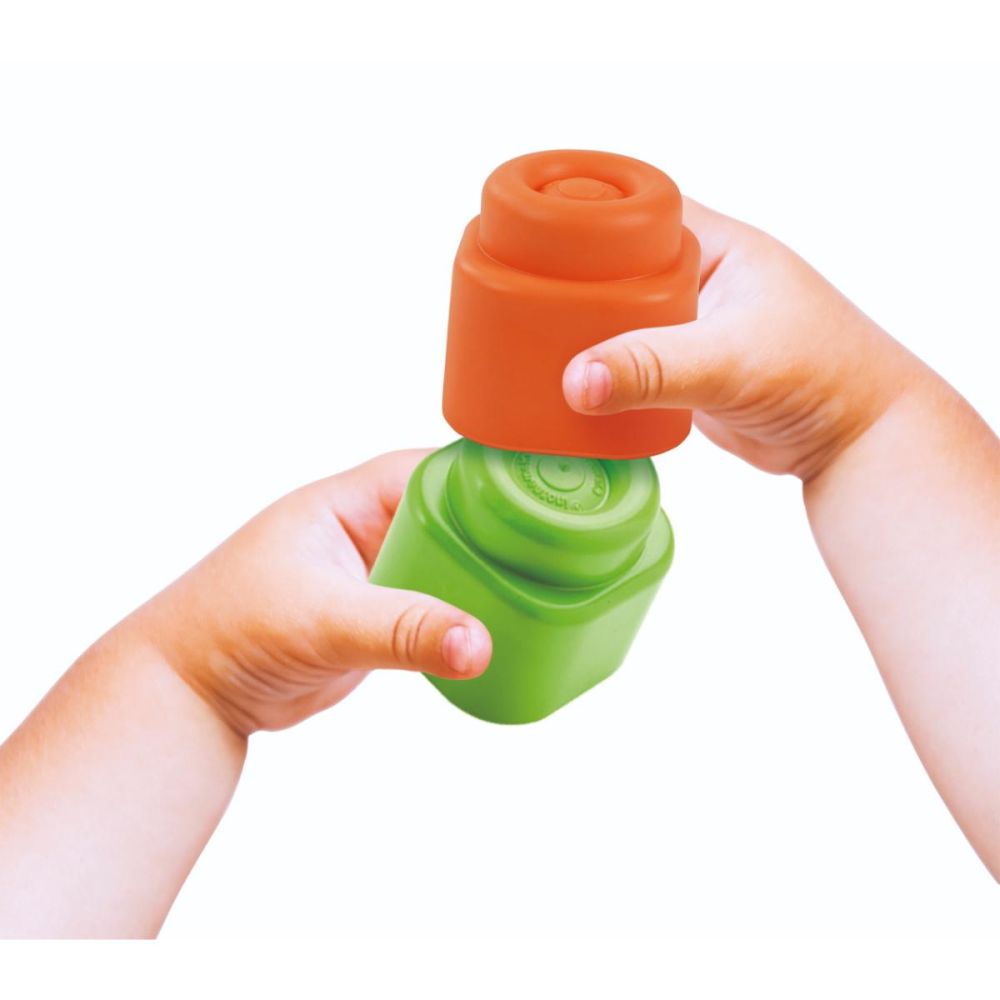 Set 4 covorase senzorial cu 8 cuburi moi, Clementoni, Soft Clemmy