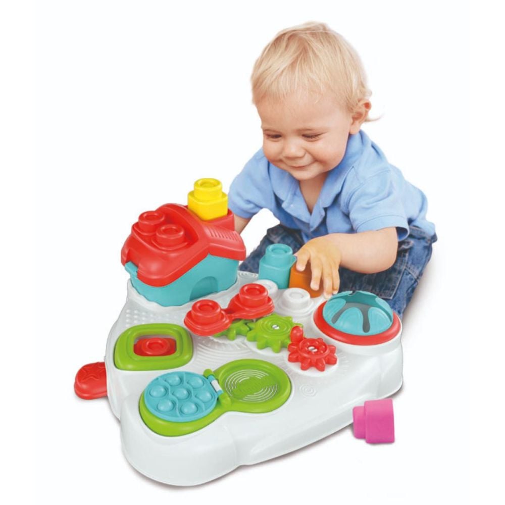 Masuta cu activitati si 10 cuburi moi, Clementoni, Soft Clemmy