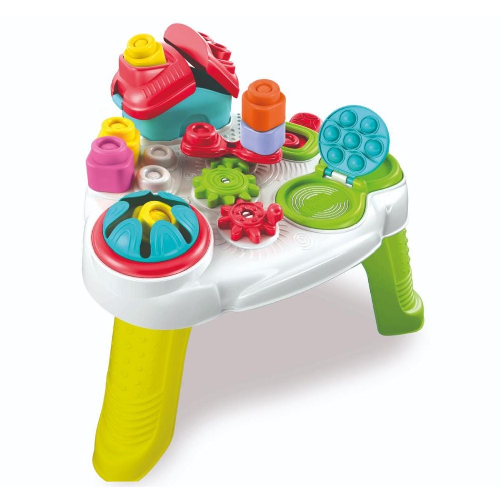 Masuta cu activitati si 10 cuburi moi, Clementoni, Soft Clemmy