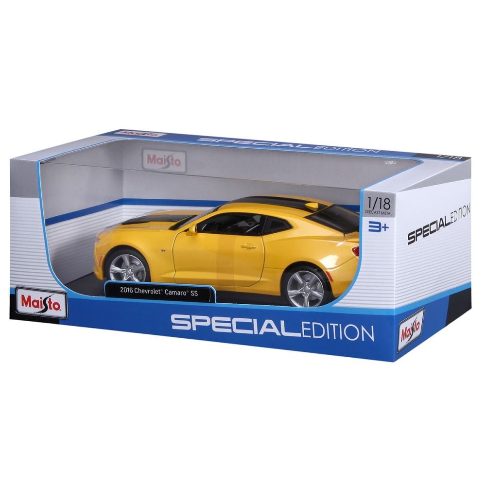 Masina din metal, Maisto, 2016 Chevrolet Camaro SS, 1:18, Galben
