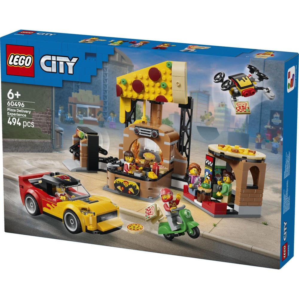 LEGO® City - Experienta livrarii de pizza cu vehicule (60496)