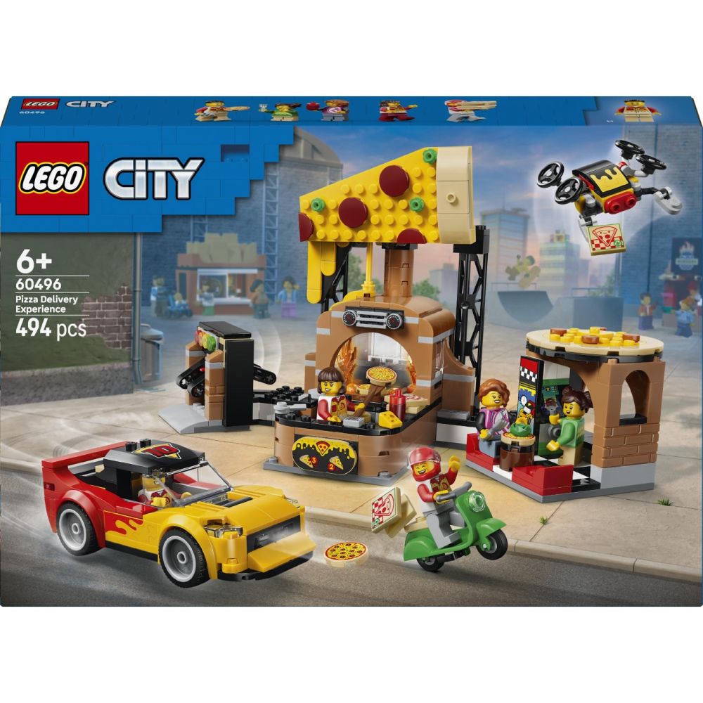 LEGO® City - Experienta livrarii de pizza cu vehicule (60496)