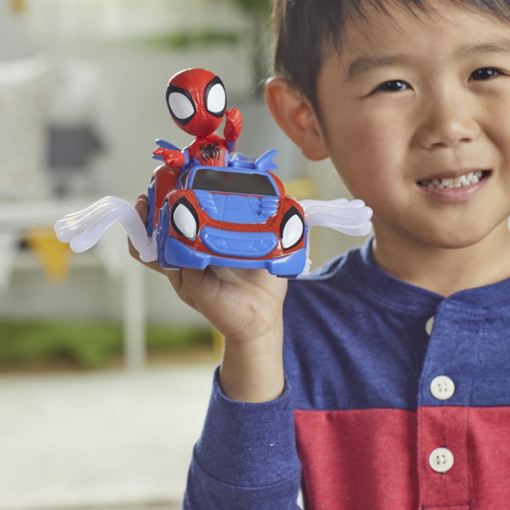 Figurina cu vehicul, Spidey and His Amazing Friends, Spidey, F74545