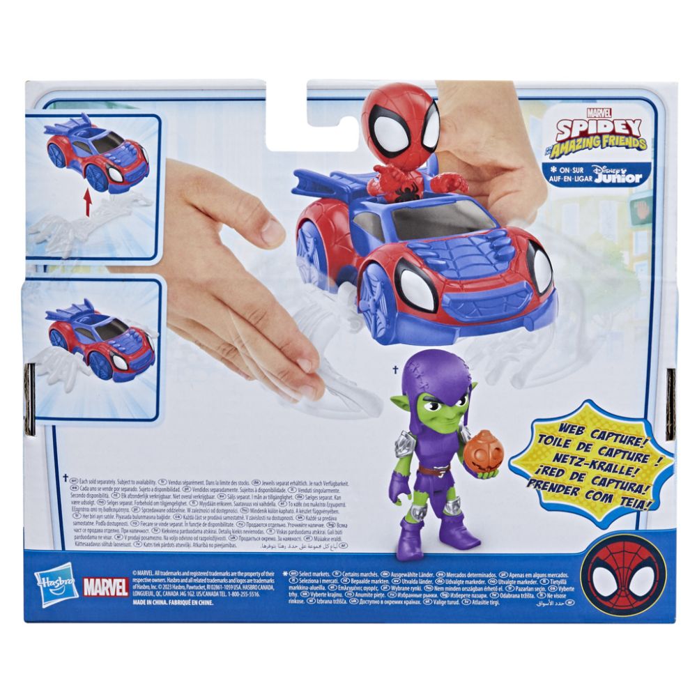 Figurina cu vehicul, Spidey and His Amazing Friends, Spidey, F74545