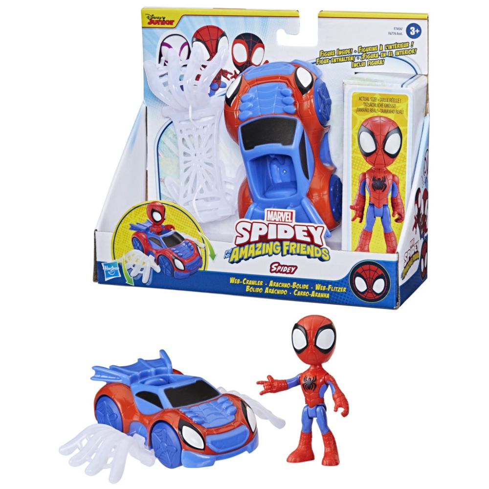 Figurina cu vehicul, Spidey and His Amazing Friends, Spidey, F74545