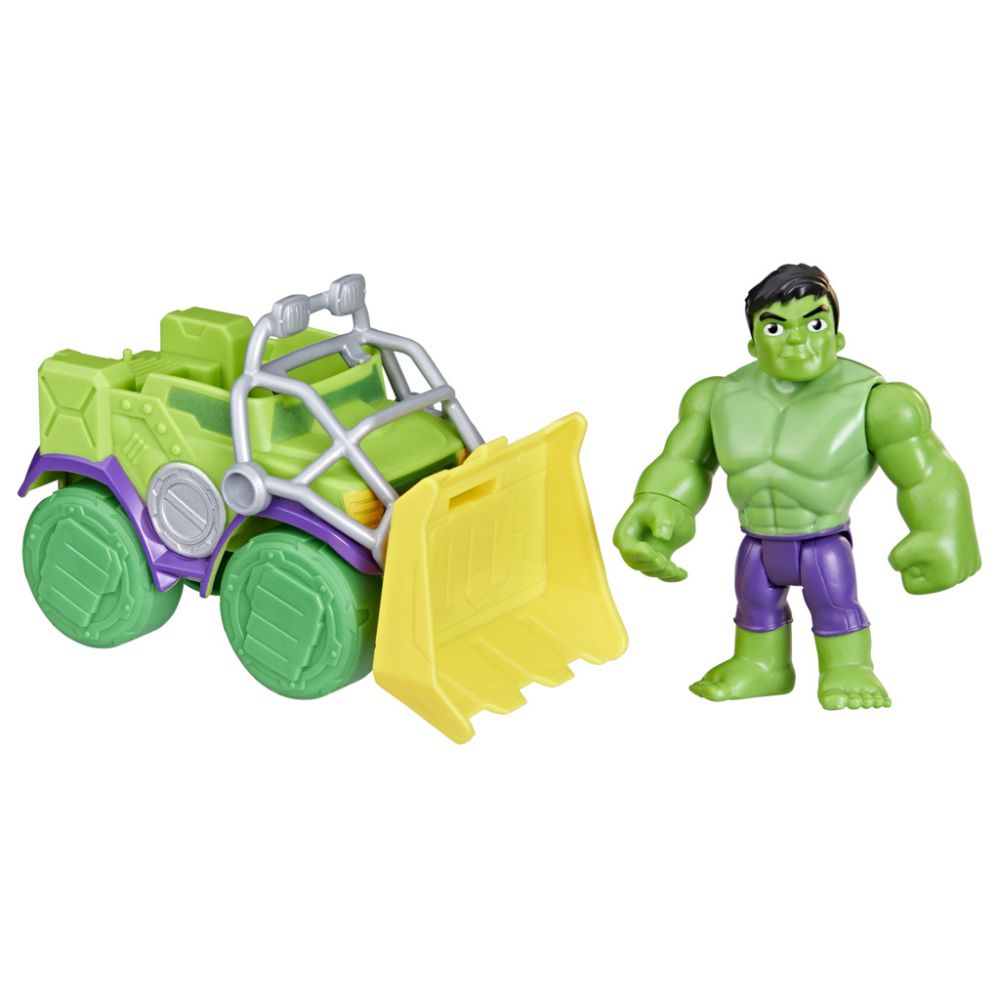 Figurina cu vehicul, Spidey and His Amazing Friends, Hulk, F74575