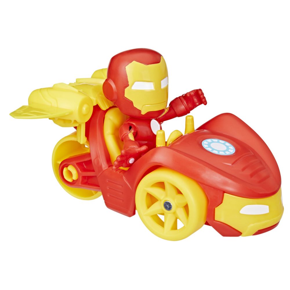 Figurina cu vehicul, Spidey and His Amazing Friends, Iron Man, F74585