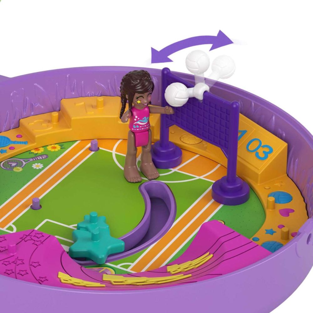 Set de joaca cu 2 papusi si 12 accesorii Polly Pocket, Football Team, HCG14