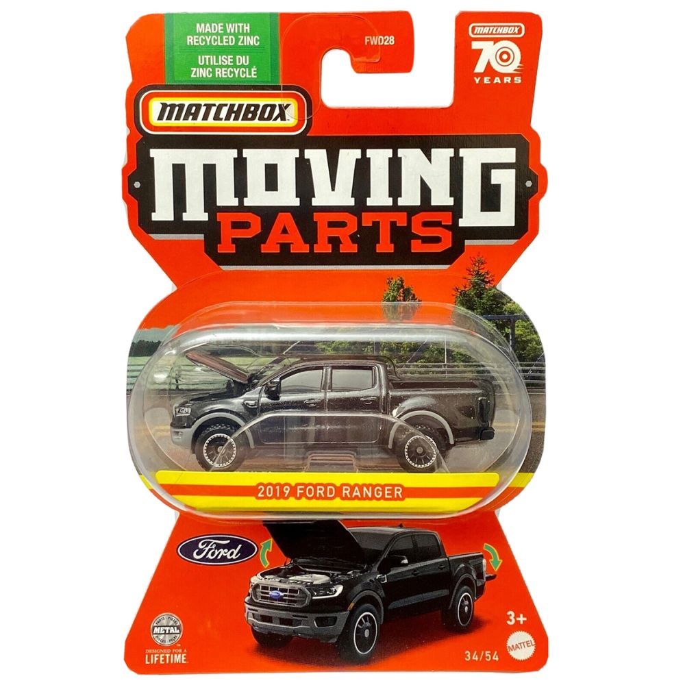 Masinuta Matchbox, Moving Parts, 2019 Ford Ranger, 1:64, HLG19
