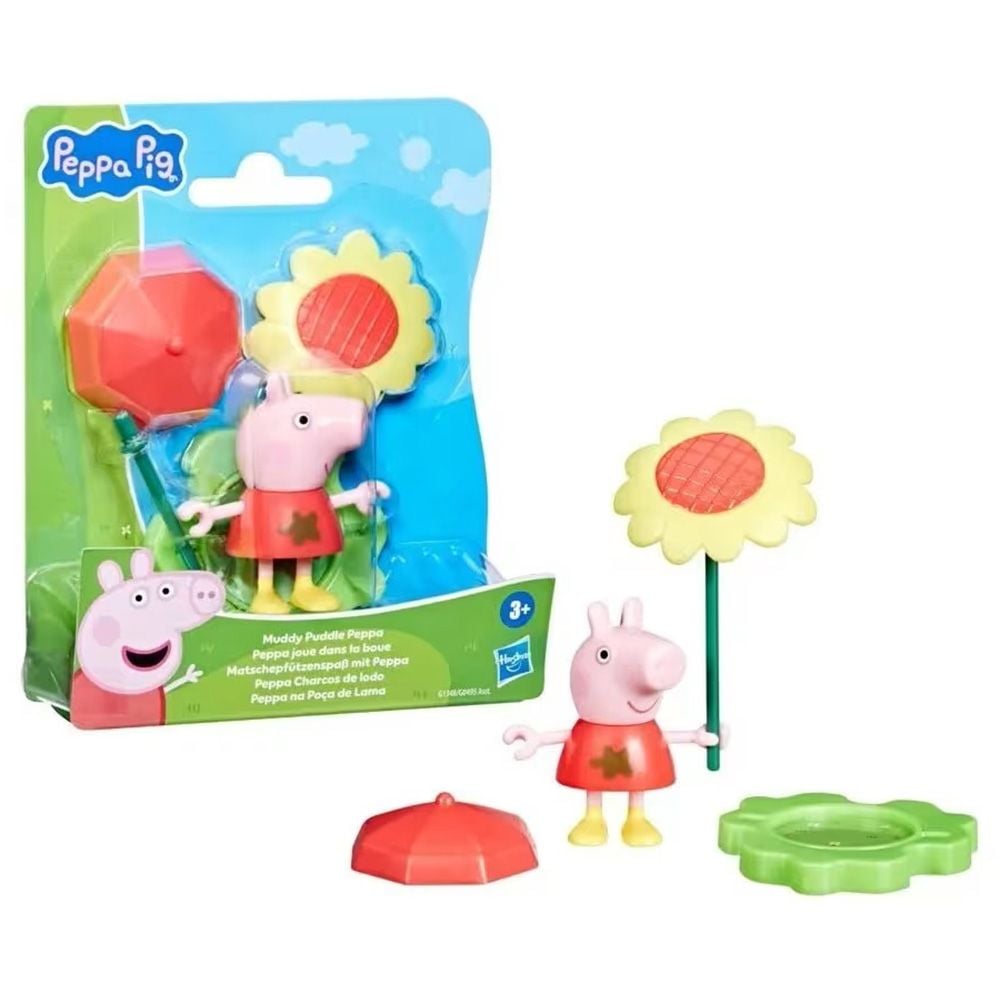 Set figurina cu umbrela, Peppa Pig, Muddy Friends, Peppa, G1348