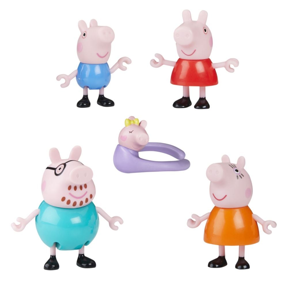 Set de joaca cu 5 figurine Peppa Pig, Peppas Family, G0506