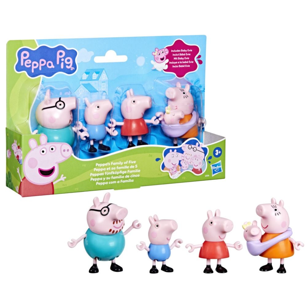 Set de joaca cu 5 figurine Peppa Pig, Peppas Family, G0506