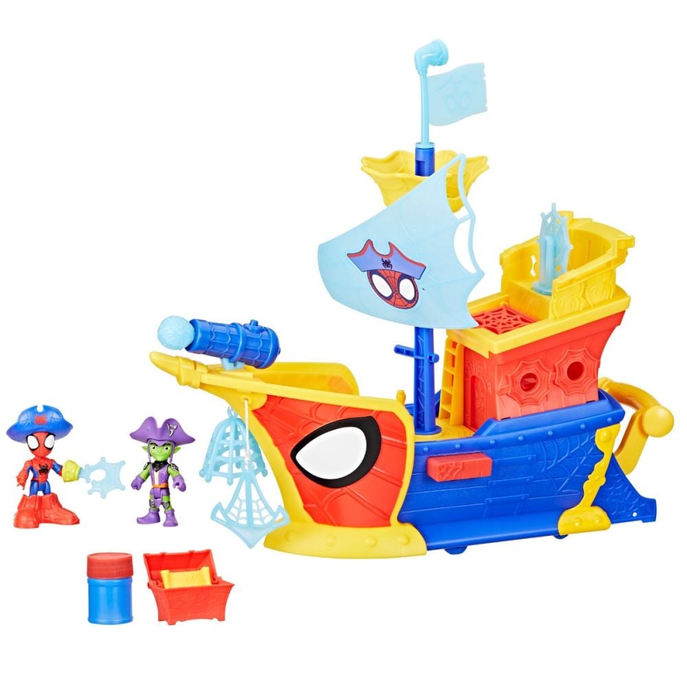 Set de joaca cu figurine, Spidey and his Amazing Friends, Nava piratilor, Water webs, G0666