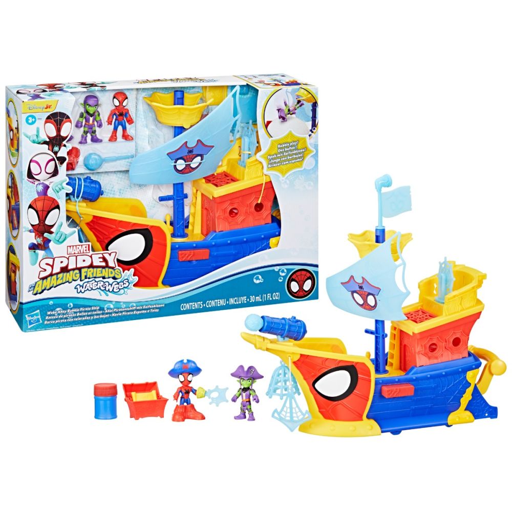 Set de joaca cu figurine, Spidey and his Amazing Friends, Nava piratilor, Water webs, G0666