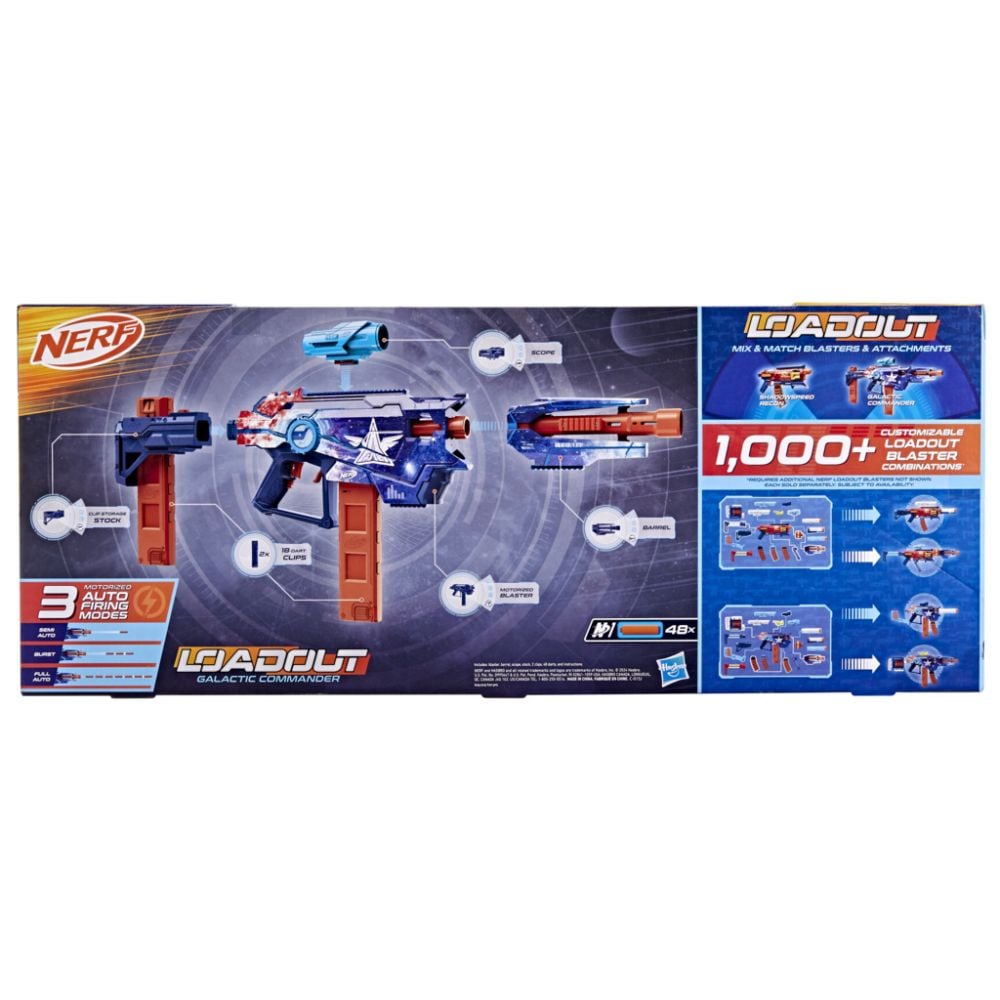 Blaster cu 48 sageti din spuma, Nerf Loadout, Galactic Comander, G1580