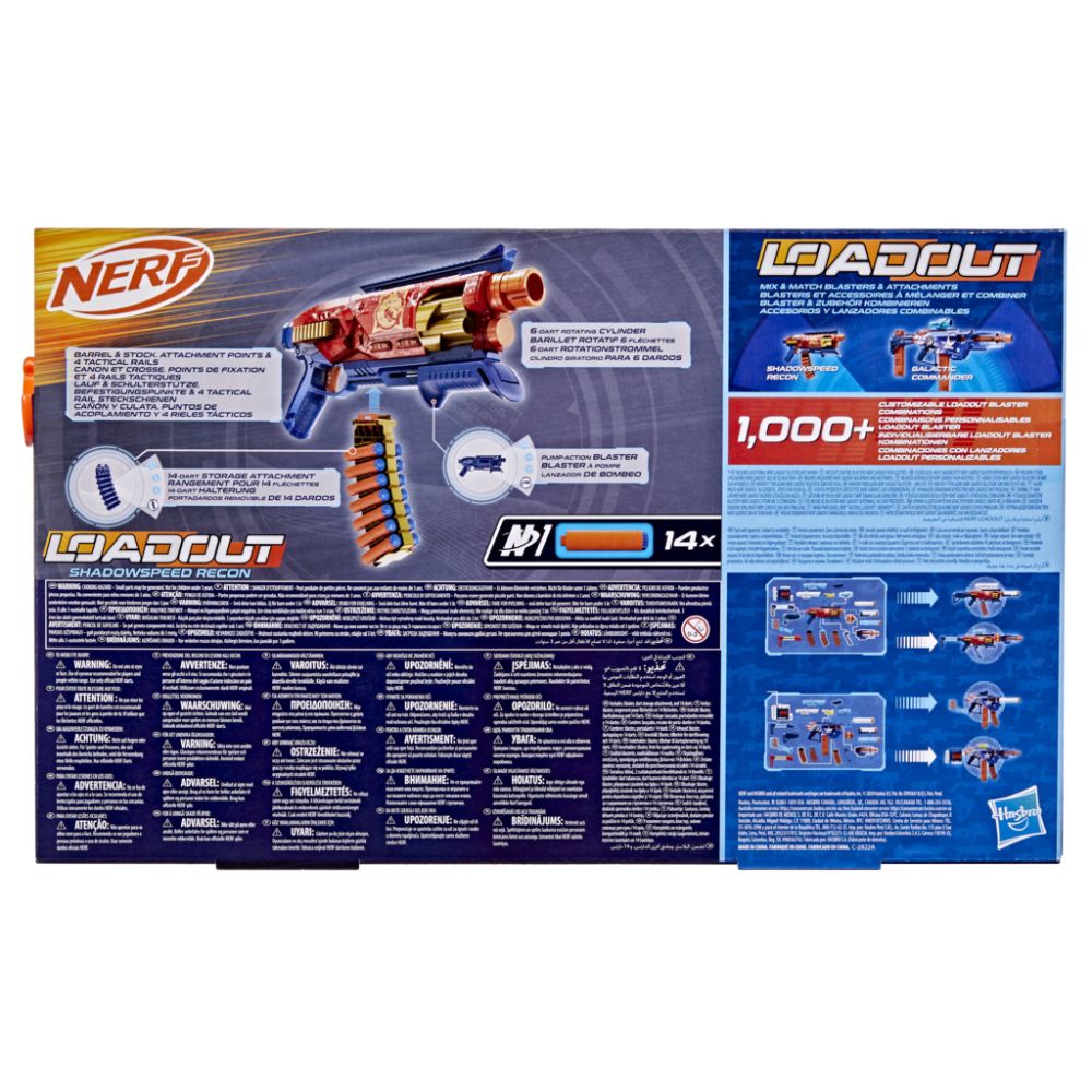 Blaster cu 14 sageti din spuma, Nerf Loadout, Shadowspeed Recon, G1759