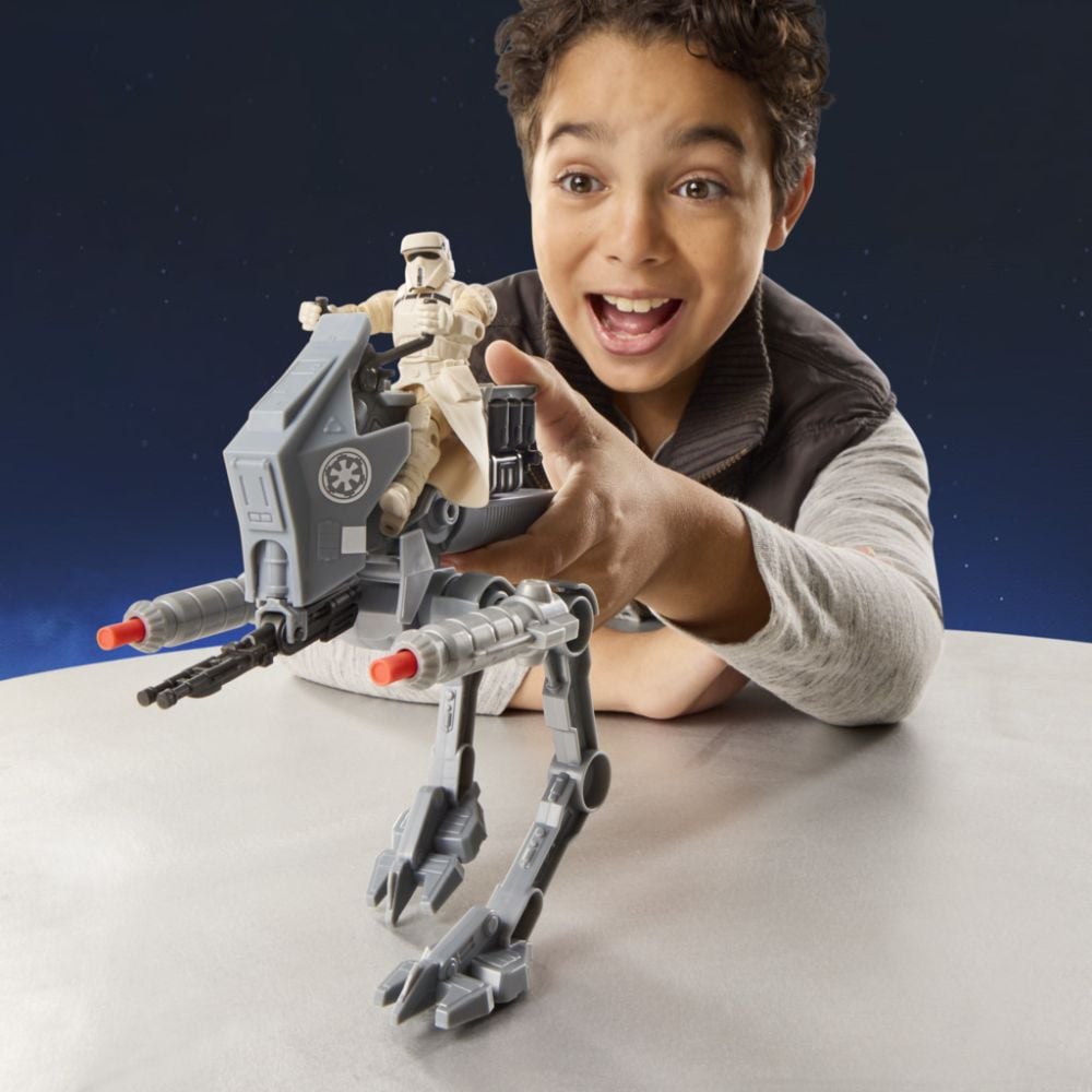 Figurina cu vehicul, Star Wars, ActionVerse AT-RT si Imperial Driver, G2840