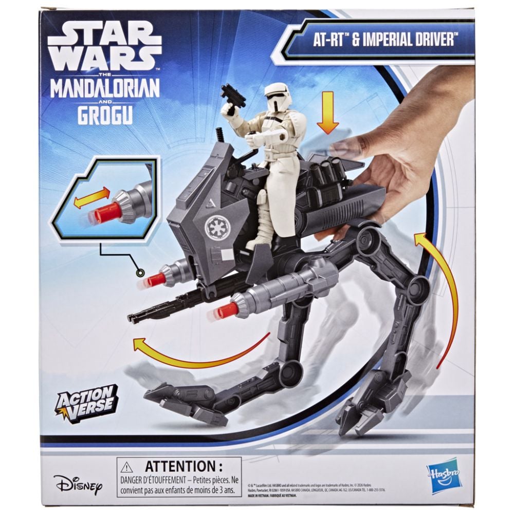 Figurina cu vehicul, Star Wars, ActionVerse AT-RT si Imperial Driver, G2840