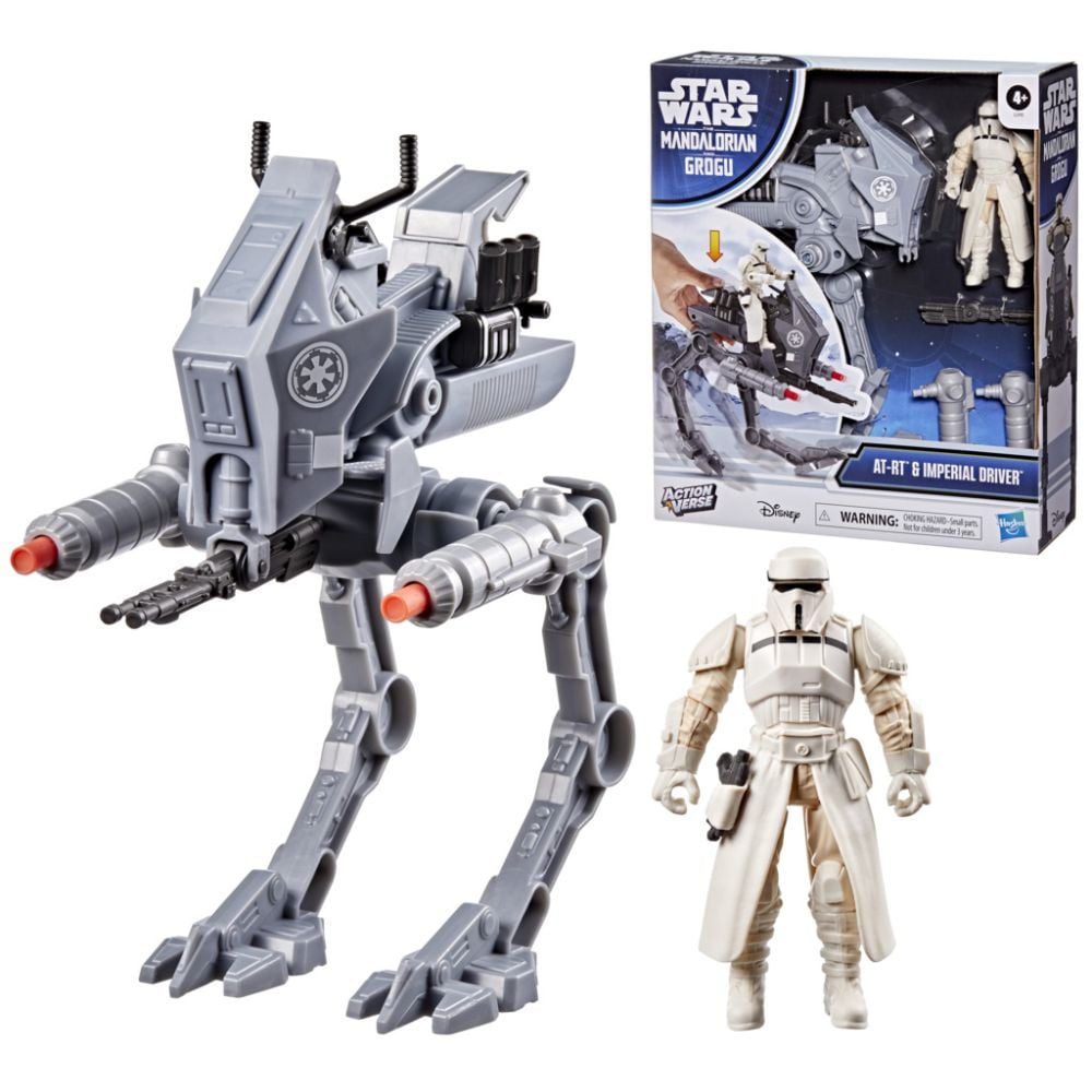 Figurina cu vehicul, Star Wars, ActionVerse AT-RT si Imperial Driver, G2840