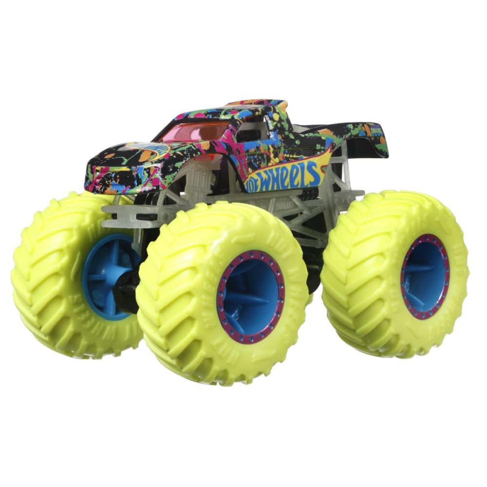 Masinuta Monster Trucks, Hot Wheels, Glow in the Dark, 1:64, Podium Crasher, HCB51