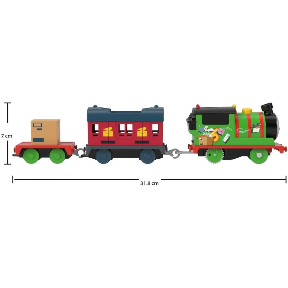 Locomotiva motorizata cu 2 vagoane, Thomas and Friends, Percy Mail Delivery, HMK04