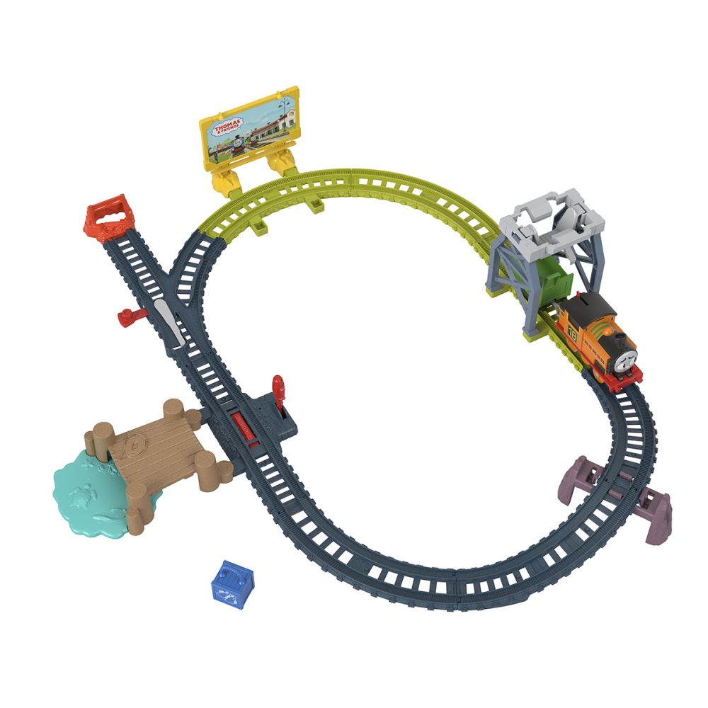 Set de joaca, Locomotiva motorizata cu vagon pe sine, Thomas and Friends, Nia, HGY81