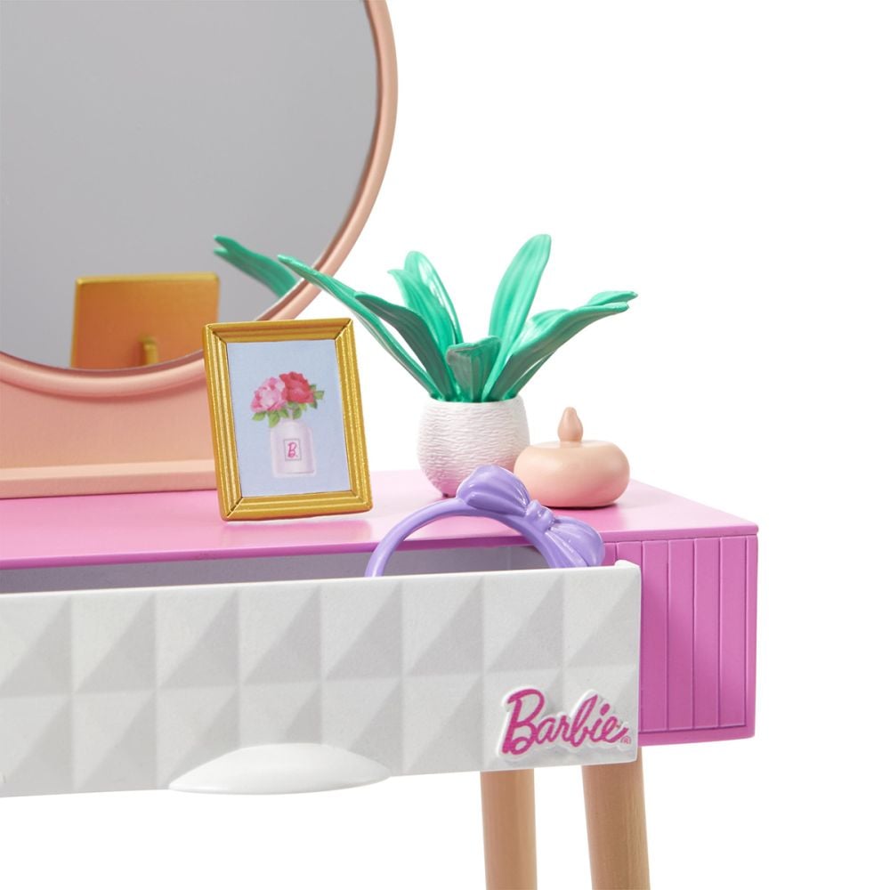 Set mobilier masuta de make-up pentru papusi, Barbie, HJV35