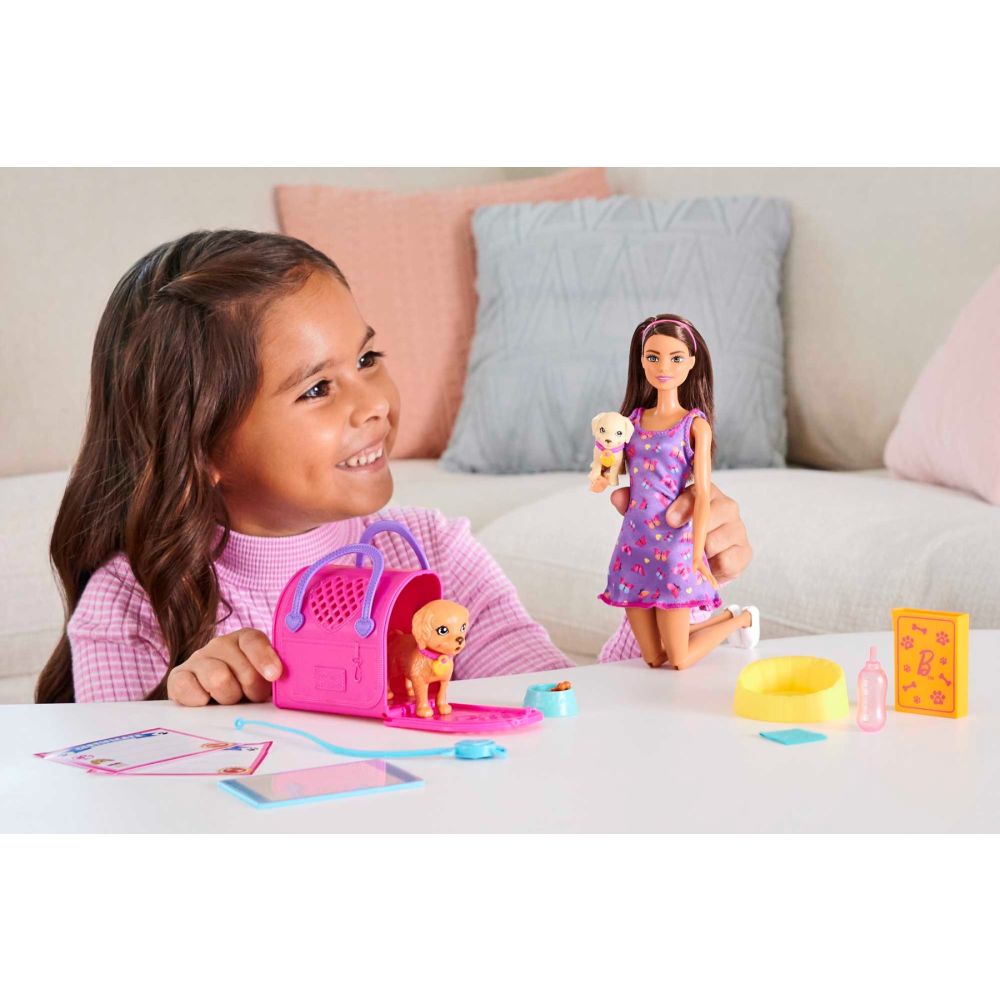 Set de joaca cu papusa, Barbie, Pup Adoption, HKD86