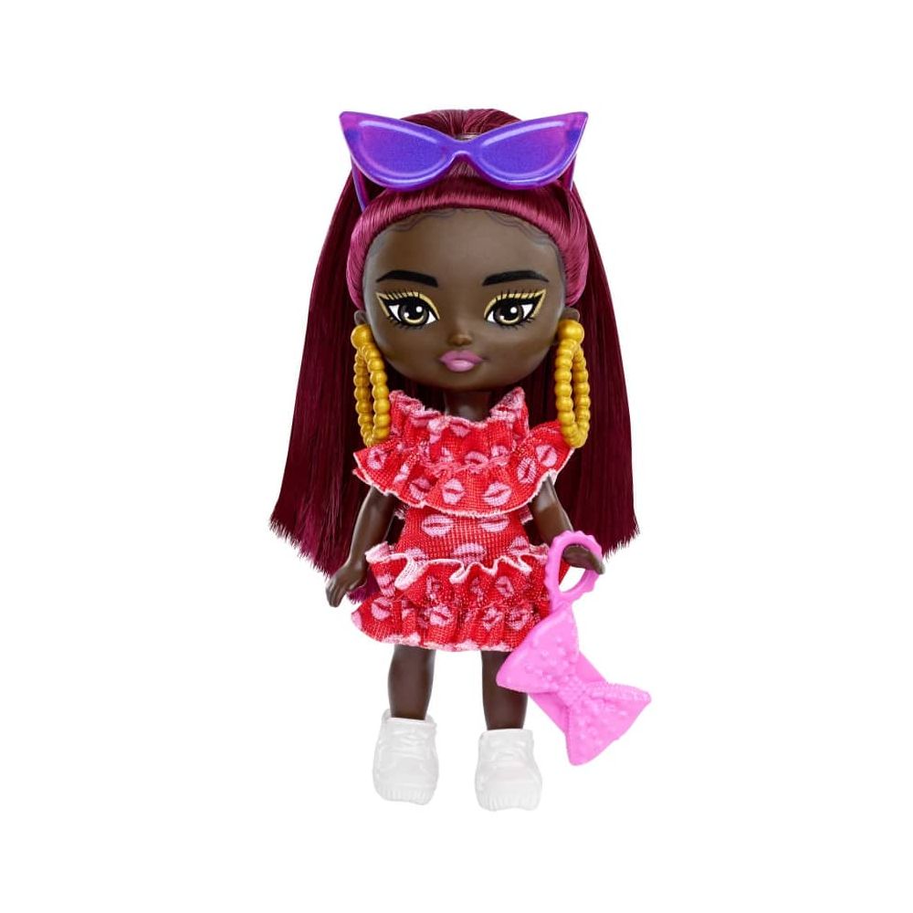 Papusa Barbie Extra Mini Minis cu par si accesorii, 8 cm, HLN47