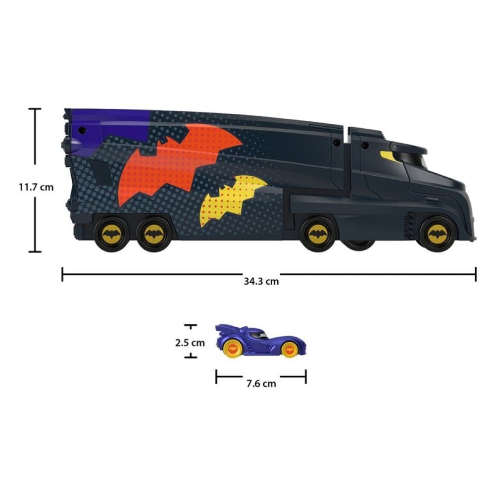Transportator cu masina, Fisher Price, Batwheels Bat-Big Rig, HMX07