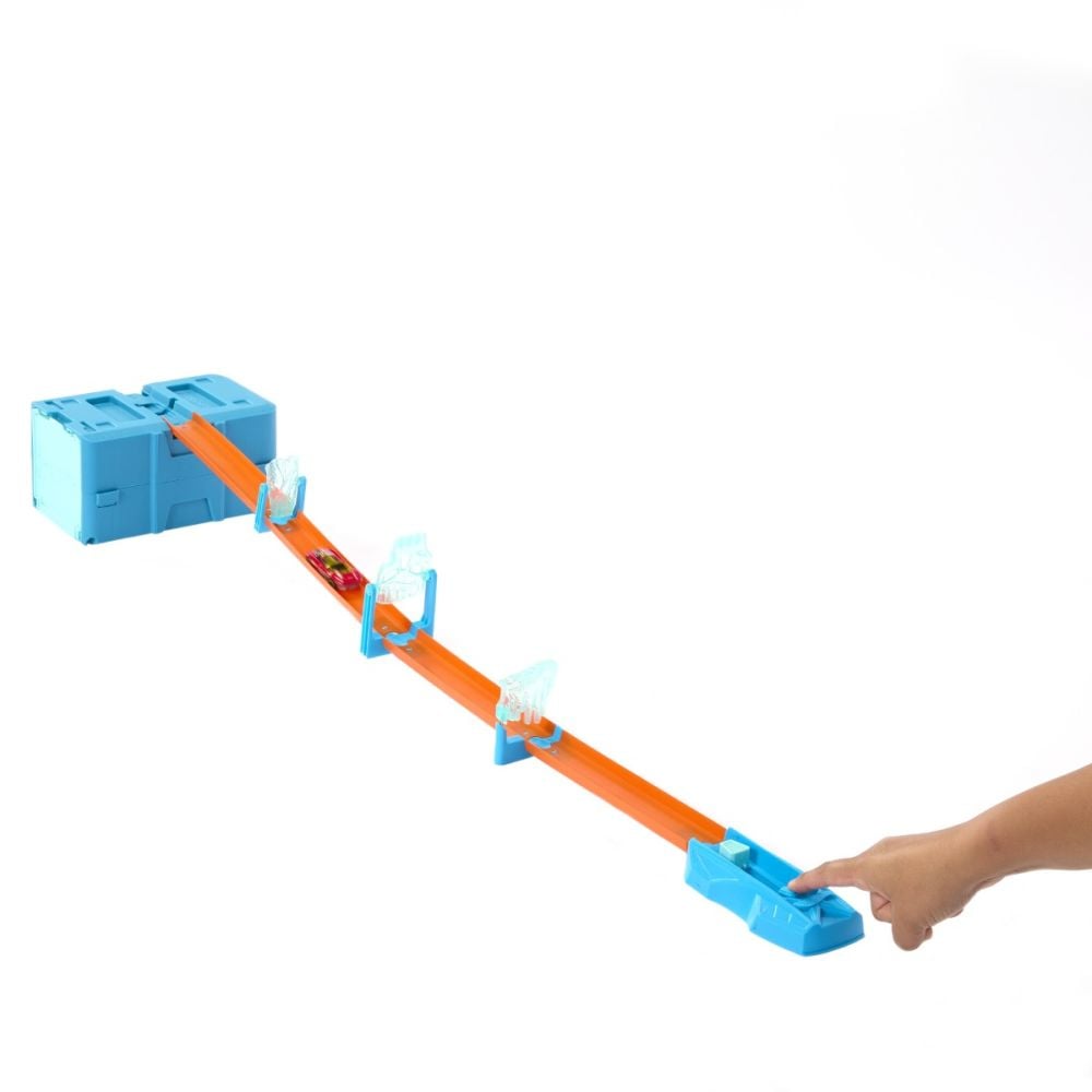 Set de joaca, Hot Wheels, Box Track Builder, Pista de gheata, HNJ66