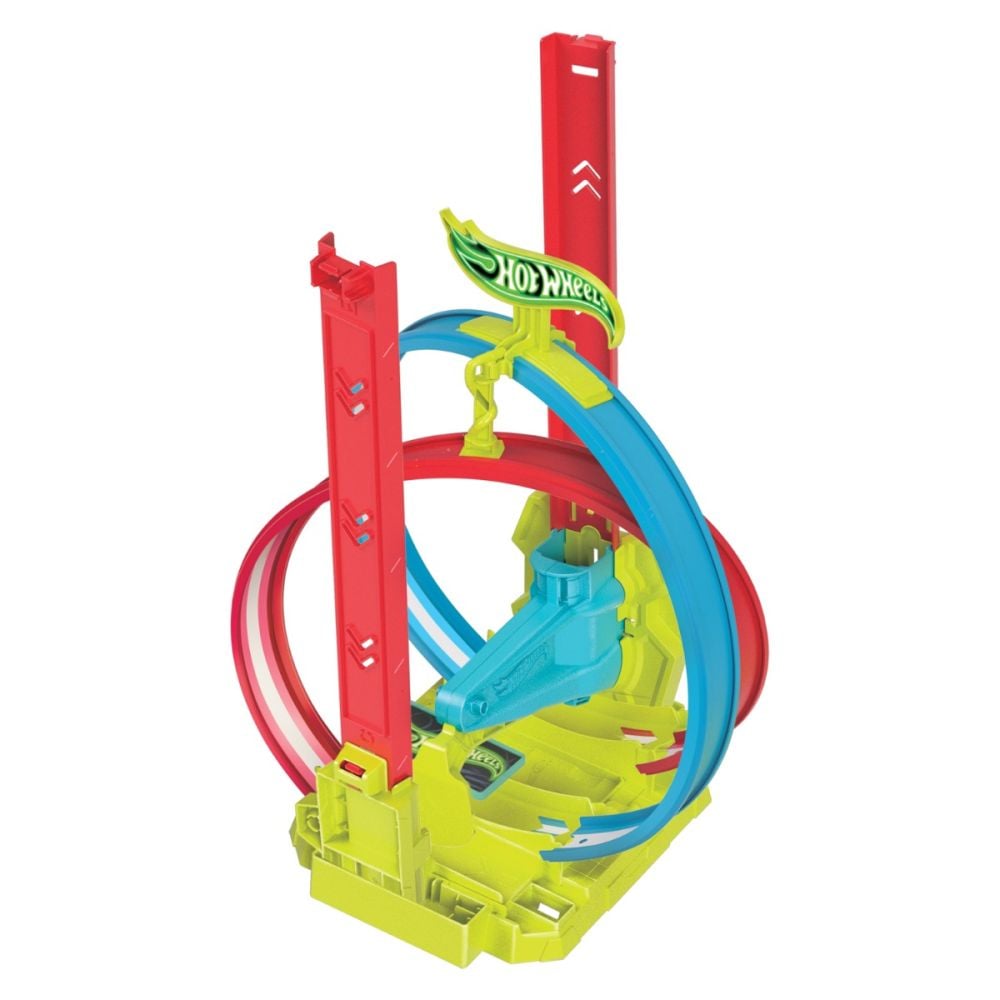 Set masina si pista, Hot Wheels, Neon Speeders, Laser Stunt Slamway, HPC05