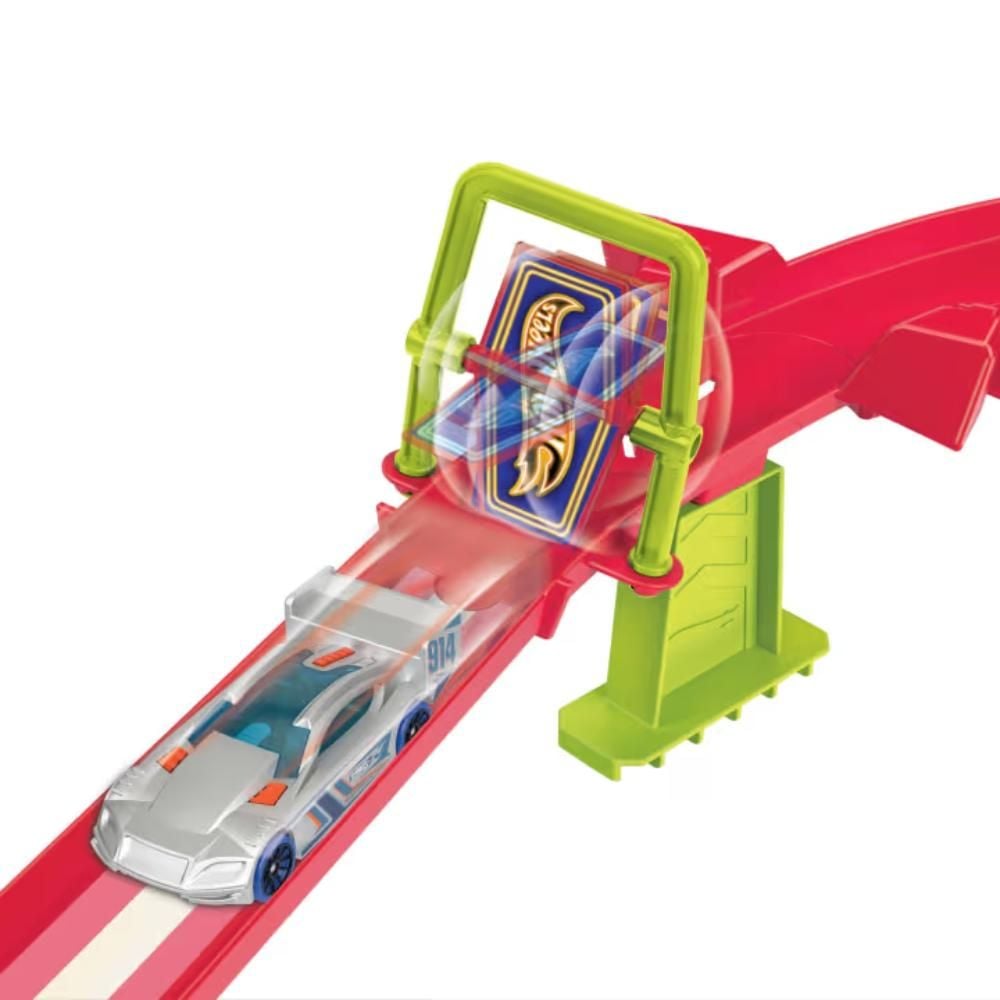Set de joaca circuit cu masina, Hot Wheels, Neon Speeders, Skyscraper Speed Circuit Track, HPC07