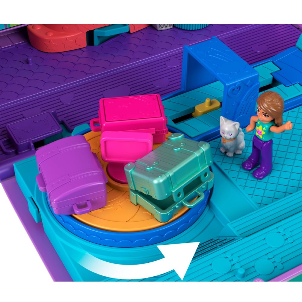Set de joaca cu 2 papusi, Polly Pocket, Kitty Airplane, HWP19