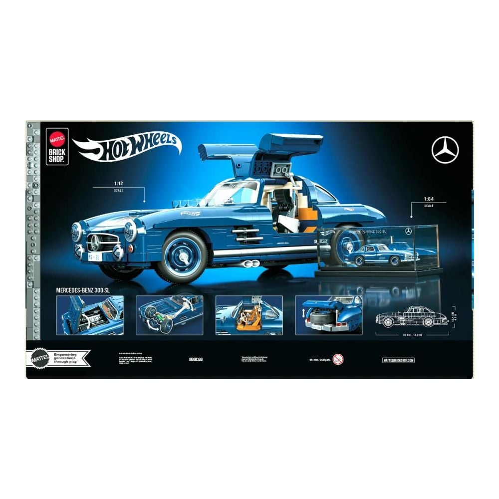 Set de constructie si masina metalica, Brick Shop, Hot Wheels