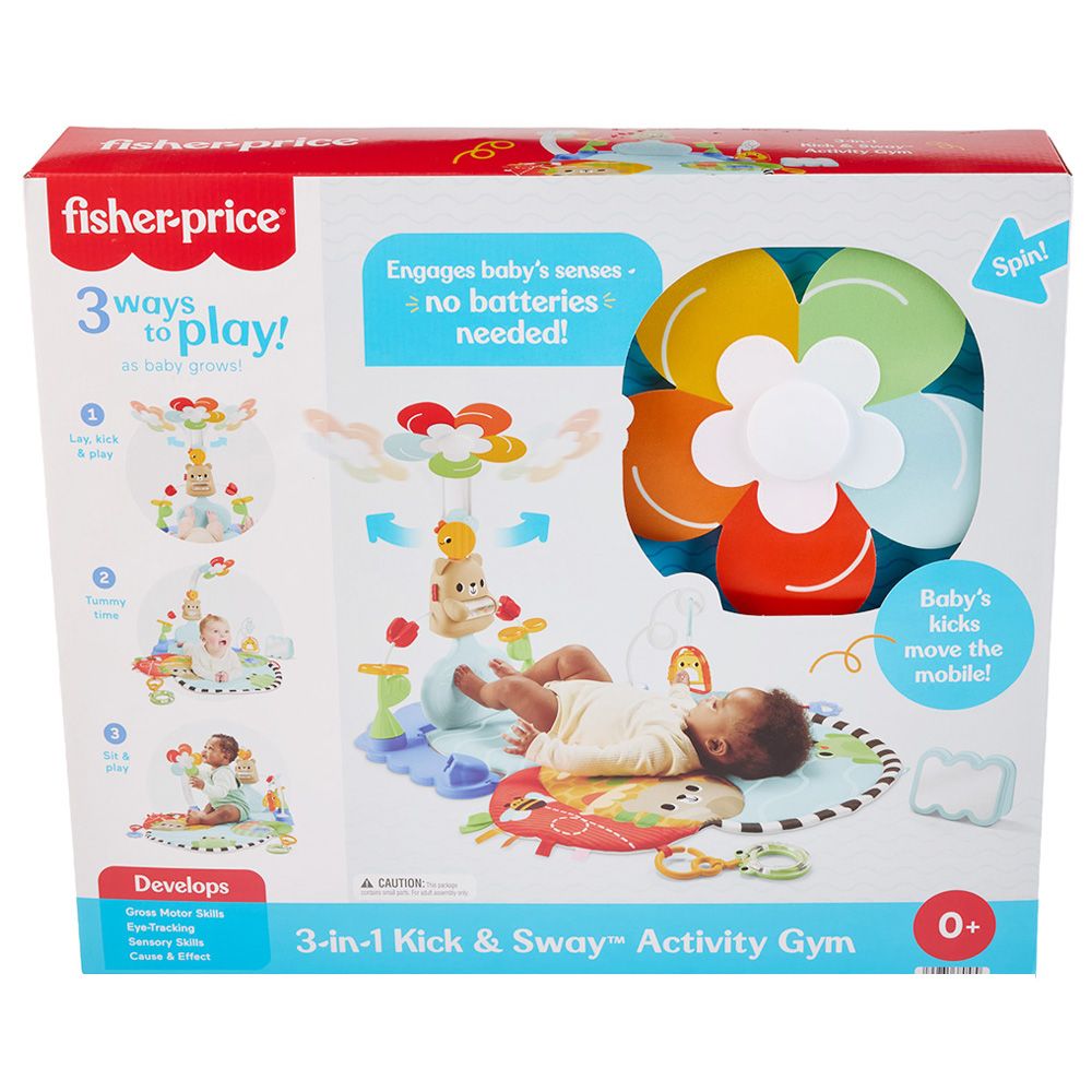 Saltea de activitati 3 in 1, Fisher Price, Kick and Sway Activity Gym, HYR60