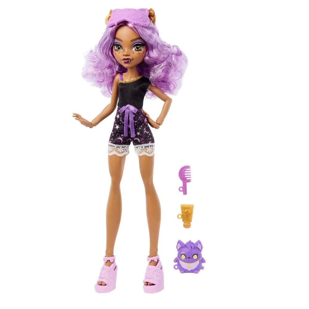 Papusa surpriza cu 5 accesorii, Monster High, Buried Secrets, Cozy Creepover, HYV64