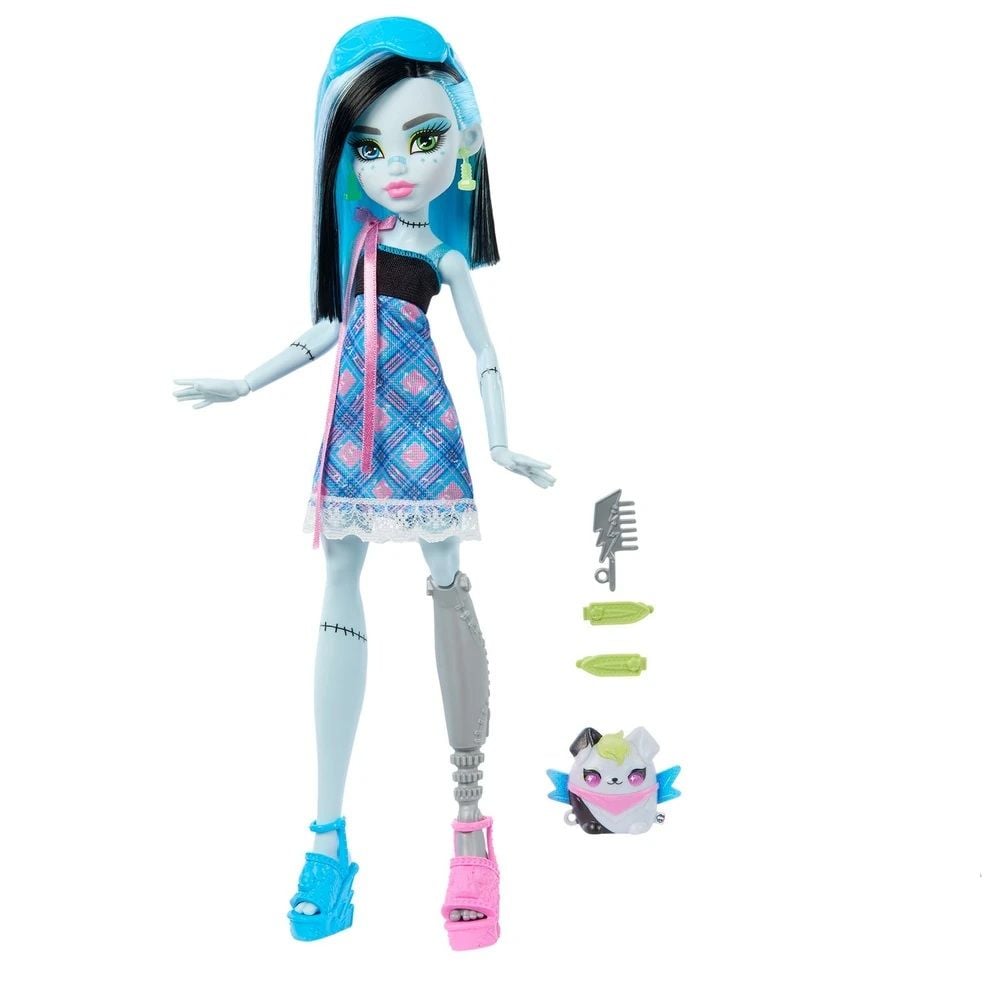 Papusa surpriza cu 5 accesorii, Monster High, Buried Secrets, Cozy Creepover, HYV64