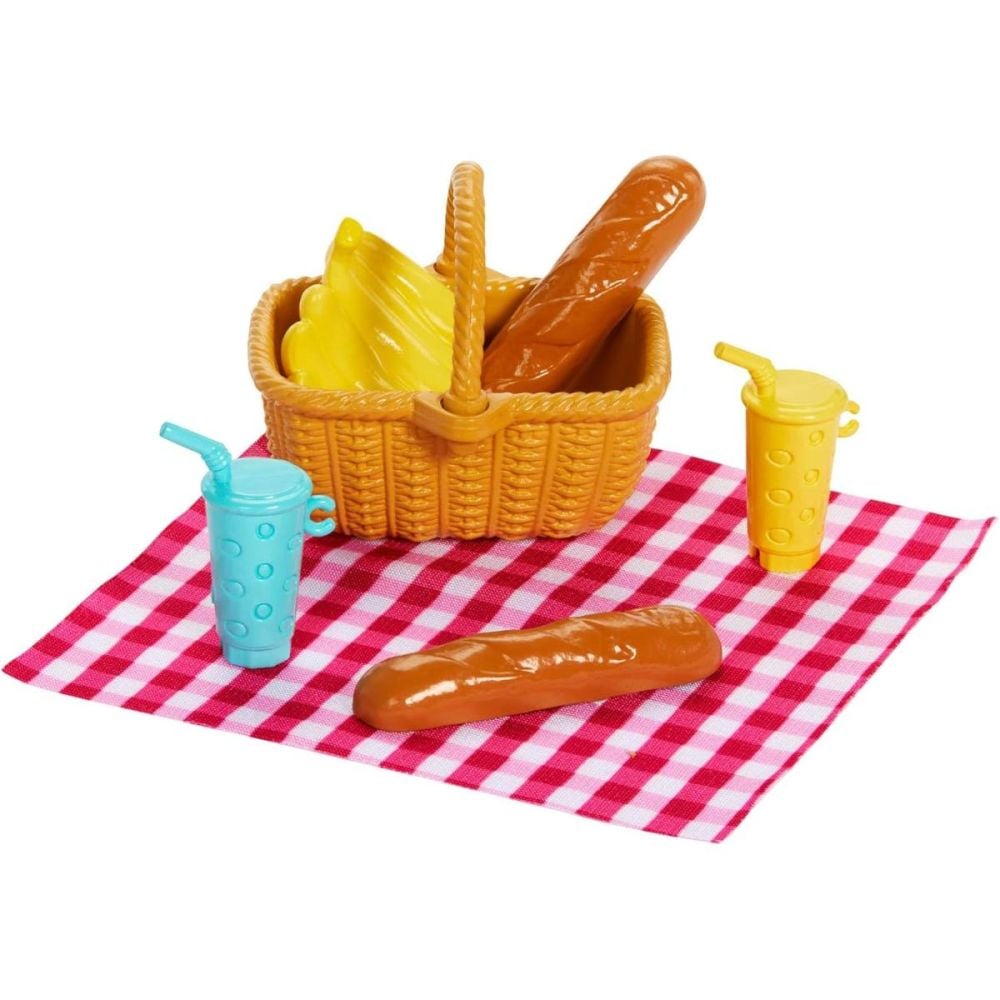 Set de joaca cu papusa, Barbie si Chelsea la picnic, JBF43