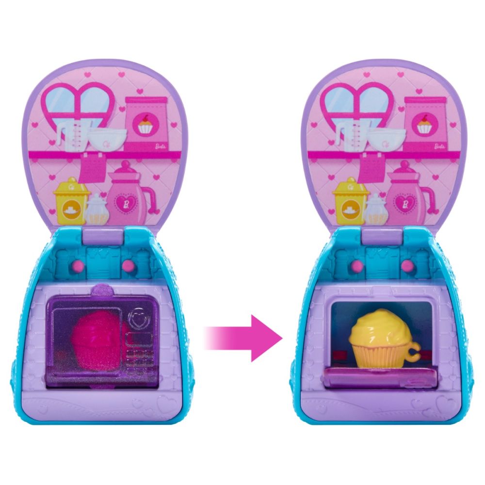 Papusa Chelsea cu accesorii, Barbie, Family&Friends, Cupcake Baking Backpack, JBF46